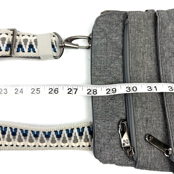 Travelon Boho Slim Crossbody Bag Gray Quilted Handbag Anti Theft Brand New‎ - Picture 7 of 11